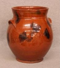 Redware 10" Jar with Manganese Decoration