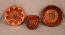 Redware Food Mold, Cup, Pie Plate