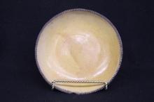 Early American Yellowware Plate with Coggled Rim