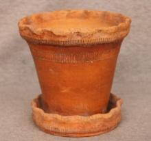 Redware Pot & Saucer