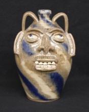 Steve Abee (Lenoir, NC) Signed Folk Art Face Jug