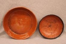 2 Redware Plates