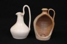 Pair of Southern Pottery Vessels  Jug & Ewer Forms