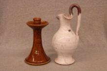 Pair of Signed Studio Pottery Pieces