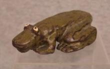 Handcrafted Folk Art Stoneware Frog Figurine