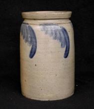 8" Stoneware Crock with Cobalt Decoration