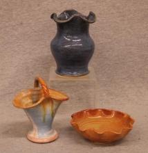 Grouping of 3 small pottery items