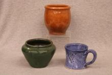 Grouping of 3 small pottery items