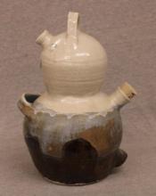 Folk Art Stoneware Puzzle Jug - Fred Beane