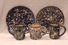 Spongeware decorated dinnerware