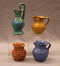 Group of 4 Handcrafted Folk Art Stoneware