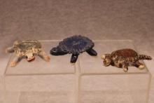 3 Miniature Folk Art Turtles
