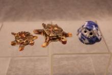 3 Miniature Folk Art Animals