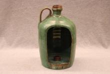 Green Glazed Pottery Jug / Candle Lantern