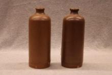 2 Stoneware Beer Bottles