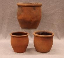 3 Redware Storage Crocks