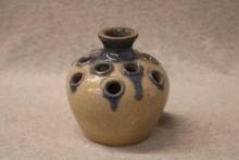 Flower Frog with Colbalt glazed top