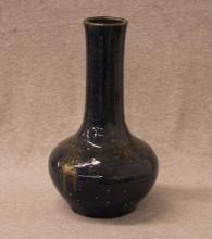 9 1/2" Black glaze w/speckles Vase