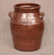 Redware Crock with Lug Handles