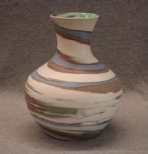 Desert Sands Swirl Glaze Art Pottery Vase -8"