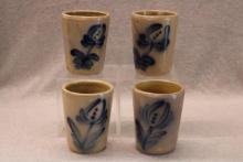 4 Beaumont Pottery Tumblers