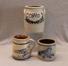 3 colbalt decorated items