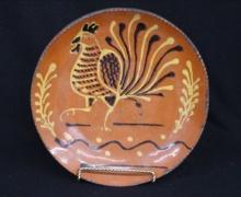 Slip-Decorated Redware Plate by Greg Shooner