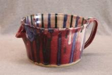 Studio Batter Bowl with multi color Drip Glaze