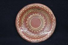 Slip-Decorated Redware 6" Plate, Turtlecreek Potters