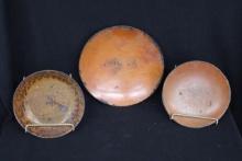 3 Redware Plates