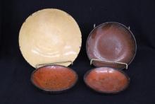 Group of Glazed Redware and Yellow Ware Plates