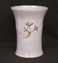 9" Stoneware decorated vase