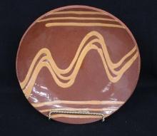 Contemporary Slip-Trailed Redware Plate