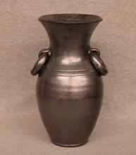 Blackware Pottery Vase with Handles