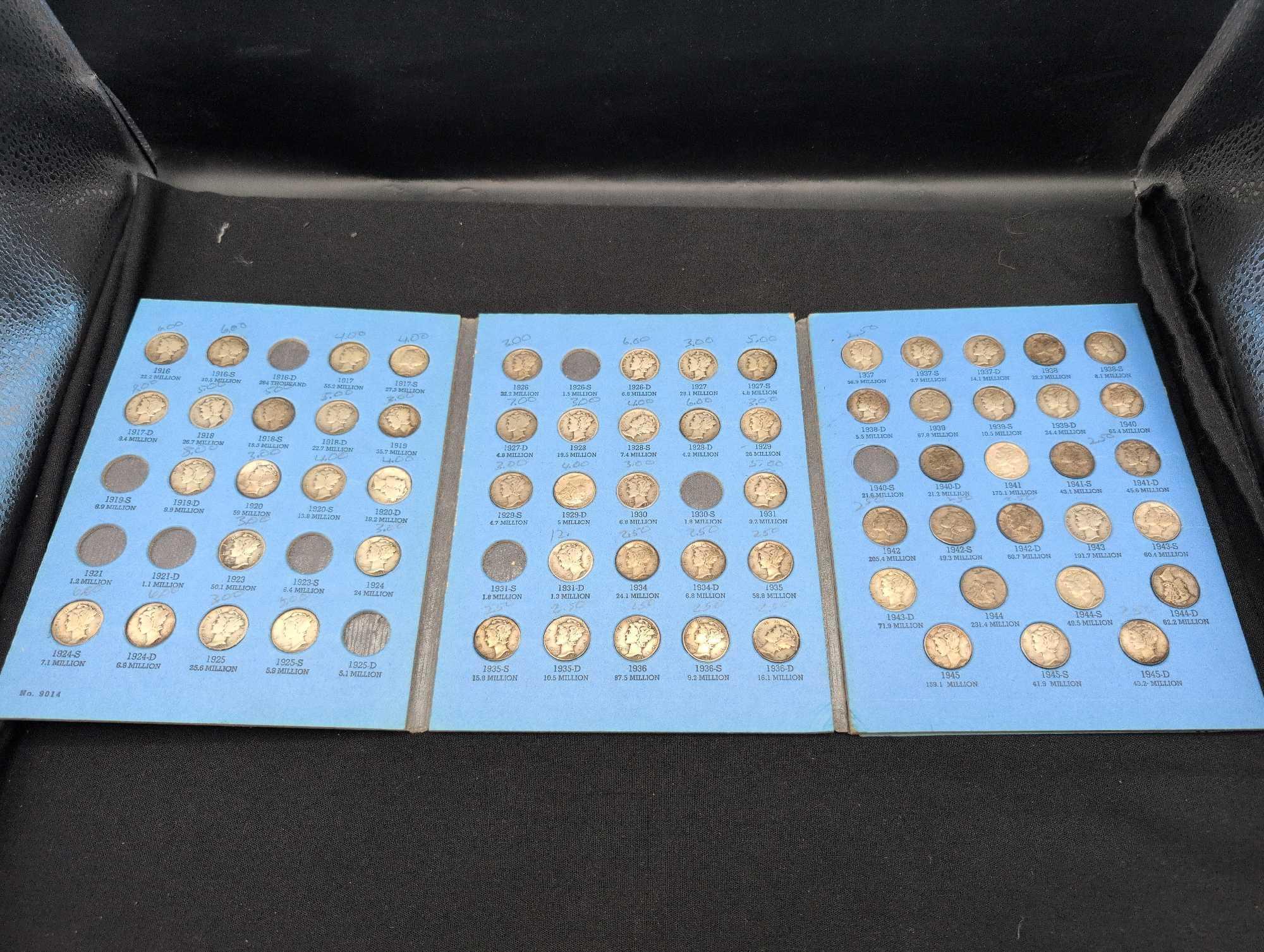 67 Mercury Silver dimes, not a complete book