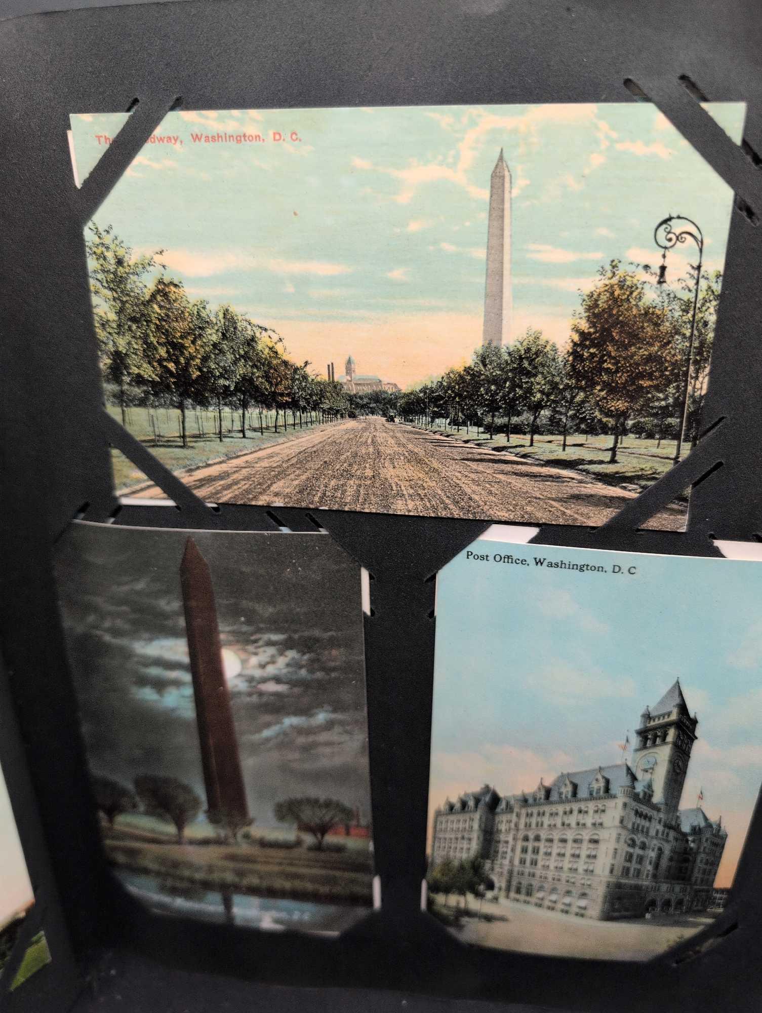 Post card album with a great selection of Washington DC, White House, Landmarks, Philadelphia,