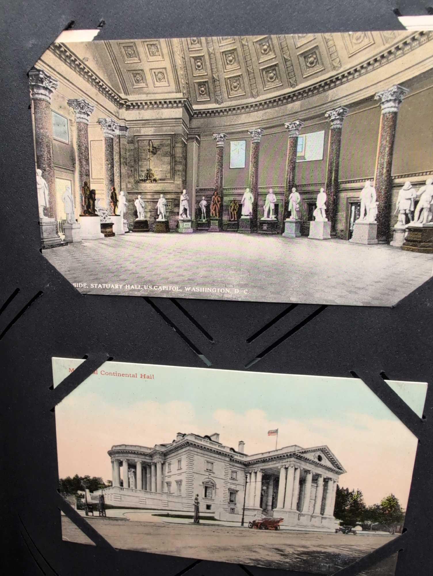 Post card album with a great selection of Washington DC, White House, Landmarks, Philadelphia,