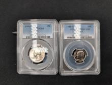 1981s Roosevelt Dime PCGS PR69DCAM, 1948s Washington Quarter PCGS MG64