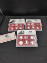 (2) 2004 and (1) 2008 US Mint 50 State quarter silver proof sets
