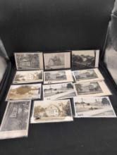 Group of Damascus Ohio Photo post cards, Saw Mill, Goshen School and more