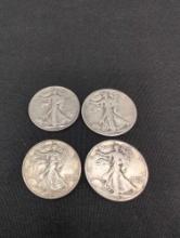 (4) Silver Walking Liberty Half Dollars 1934, 43,44,45
