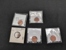 Lot of (5) Lincoln Head cent error coins