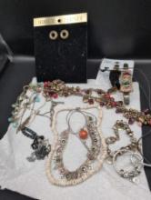 Lot of Costume jewelry necklaces and bracelets
