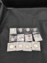 (8) Silver Washington Quarter error coins