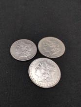 (3) Higher grade Morgan Silver Dollars 1883, 81s, 1900o