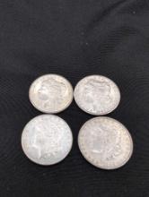 (4) Higher Grade Morgan Silver Dollars 1880,81o,90 and 1921s
