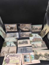 Group of antique Wayne county Ohio post cards, Zoar, Canal Dover, Uhrichsville, Strasburg