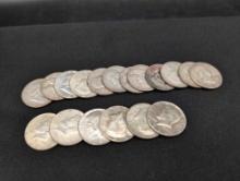 (18) US mint Franklin and Kennedy silver half dollars