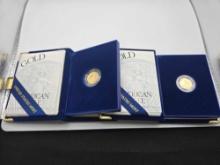 2- 1/10 ounce gold 1996 American Eagle