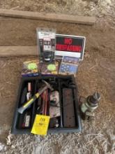 bottle jack, pipe, wrench, lizard flare lights